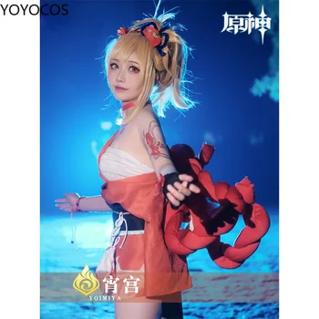 YOYOCOS Spil Genshin Indvirkning Yoimiya Cosplay Kostume Smuk og Fashionable Damer Kamp Passer til Halloween Fest Rolle Spiller Ny