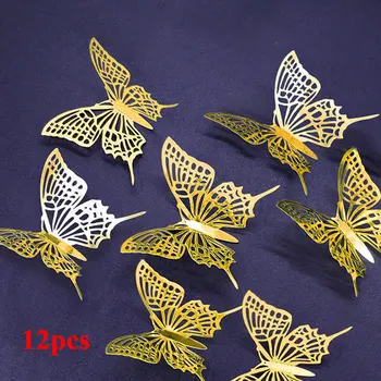 3D Hule Butterfly Wall Sticker Kreativitet Home Decor 12pcs/set Sommerfugle Klistermærker Sjove Værelse Dekoration Party Brylluppet Indretning