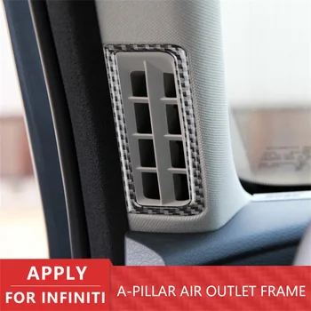For Infiniti Q50 Q60 En-Søjle Luftudtag Ramme Carbon Fiber Dekoration, Klistermærke Bil Indvendigt Tilbehør