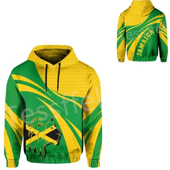 Tessffel Amt Flag Afrika Jamaica King Emblem Løven NewFashion Træningsdragt 3DPrint Mænd/Kvinder Streetwear Harajuku Sjove Hættetrøjer B2