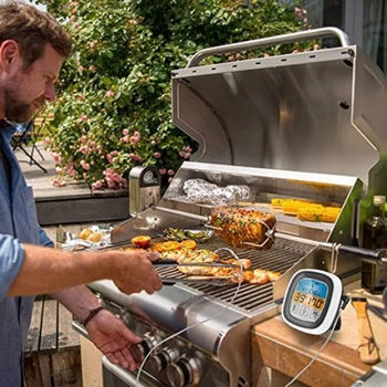 Digital BBQ Cooking Ovn Termometer med Rustfrit Stål Sonde Termometer