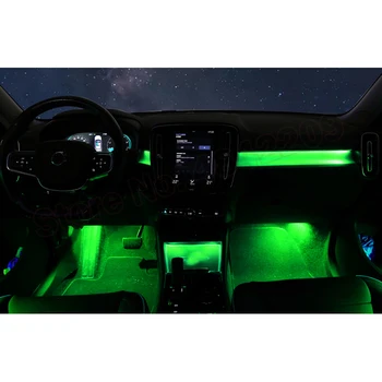 For Volvo XC40 2020-2021 Bil Ambient Light-Knappen Og App Control Dekorative LED 64 farver Atmosfære Lampen lyser Strip