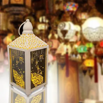 Muslimske Islamiske Ramadan Lanterne LED Dekoration til Hjemmet Scene, Ferie, Gaver, Kunsthåndværk, Smykker Islam Muslimske Fest EID Mubarak