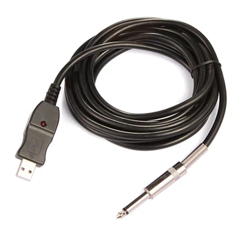 Guitar til PC USB-Optagelse Kabel Føre Adapter Omformer Forbindelse Interface 6.5 mm