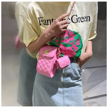 Mini Lodret Square Bag Crossbody Tasker Til Kvinder Mode 2021 Rhombiske Mønster Metal Kæde Bolsos Para Mujer Borse Da Donna
