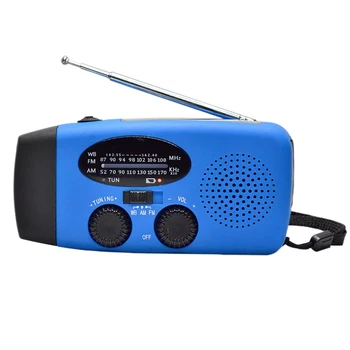 Sol Emergency Radio AM/FM/NOAA Weather Radio 1000MAh Håndsving Radio med 3 LED Lommelygte