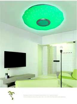 Moderne LED-loftsbelysning Hjem Belysning Bluetooth Musik, Lys Soveværelse Lamper Smart Loft Lampe Med Fjernbetjeningen Til Indendørs