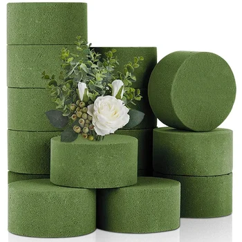 Blomster Skum, 15 STK Runde Tørre Blomster skumblokke, Grøn Styrofoam Blokerer for Kunstige Blomster, Gode til Blomst