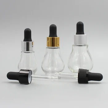Glas Kosmetiske Serum Dropper Flaske,30 ml Klare Beholder med Mat Sort Hoved