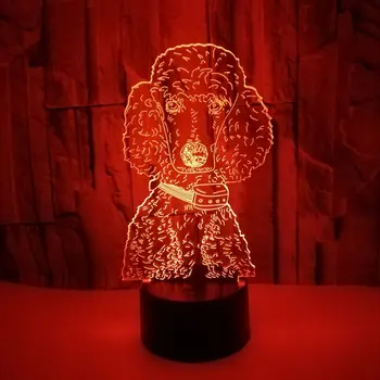 Kreative Børn Baby Gave 3D Illuison Hund Lampe Bull Terrier LED Nat Lys Kreative Dekorativ bordlampe Drop Skib