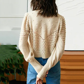 Foråret slanke kort sweater koreanske japan almindelig Cardigan Single-Breasted langærmet toppe casual 2021 strikket sweater outwear