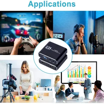 Undervisning live USB video capture-kort, HDMI-kompatibelt HD understøtter 4K / 1080p