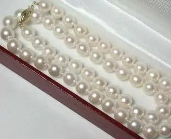6-7mm Ægte, Naturlig Hvid Akoya Kulturperler Perle Halskæde 18