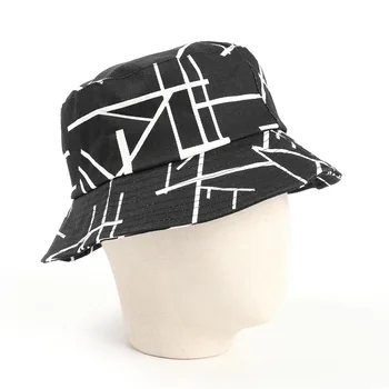 Koreanere Brev Linje Udskrivning Bucket Hat Unisex Bob Caps Hip Hop Gorros Mænd Kvinder Sommeren Panama Cap Beach Sun Fiskeri Boonie Hat