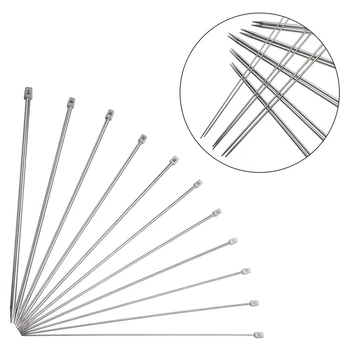 Strikkepinde, Lige Enkelt Pegede strikkepinde Kit, 22 Stk Metal Korte strikkepinde og Praktisk opbevaringspose