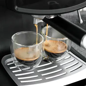 1pc Varme-Resistente Gennemsigtig Espresso Kop Kreative dobbeltvægget Isoleret Espresso Glas Og Glas Kop Te at Drikke Redskaber