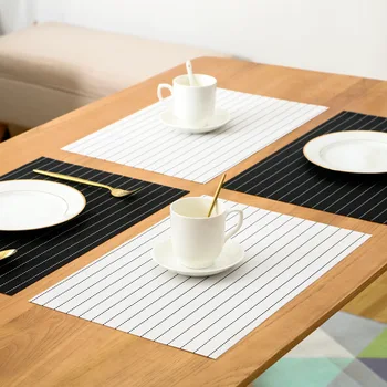 Enkel Sort og Hvid spisebord i Mat Termisk Isolering af PVC-Plade og Skål Dækkeserviet dækkeservietter til spisebordet