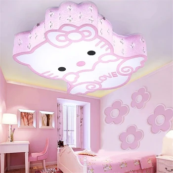 Tegnefilm Nordiske Pink Kitty loftsbelysning børneværelse Pige Prinsesse Værelse Kat Soveværelse Loft Lamper Led Home Deco-Belysning