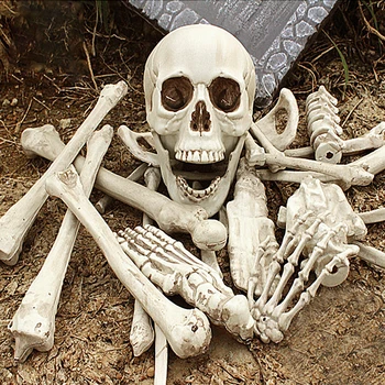 28pcs Cremet Hvid Sjov Let Halloween Skelet Knogler Dekoration Horror Prop Bærbare Hjemsøgt Hus Plastik Indpakket