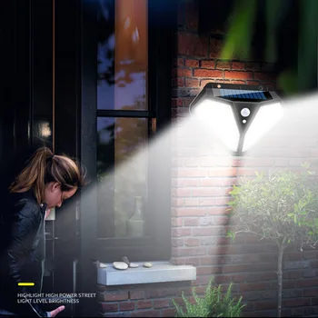Solar LED Sensor Wall Light Multi-funktionel Praktisk Holdbar Sikkerhed Belysning Lampe til Udendørs Have Sti