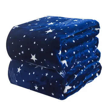 Bright Stars Sengetæppe Tæppe Høj Tæthed Super Blød Flannel Tæppe Til For Den Sofa/seng/bil Bærbare Plaider #YJ