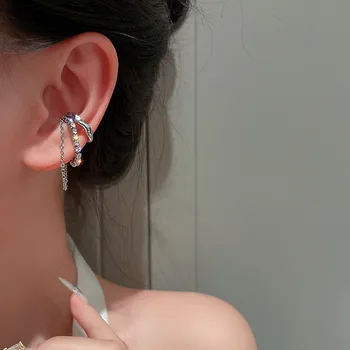 2021 Nye Ankomst Skinner Zircon Indlagt Ear Cuff Klip Øreringe til Kvinder, Udsøgte Små Geometriske Ingen Piercede Øreringe Smykker