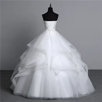 2021 Sød Pynt Vintage Hvide Perler Stropløs brudekjoler Custom Vestidos De Noiva Brude Kjole Plus Size Kjoler HS905