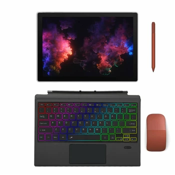 RGB-Baggrundsbelyst Trådløst Dække Magnetiske Tastatur til Microsoft Surface Pro 7/6/5/4/3