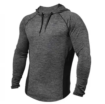 Mænds sport shirt udendørs fitness-hooded pullover T-shirt mænd er solid farve quick-tørring sport sweater