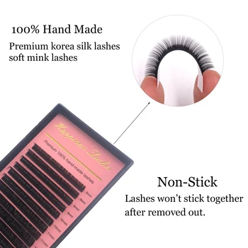 16 Rækker Mink Classic Premium Lang Enkelte 3D-Eyelash Extension Til Salon Mix Længde Naturlige bløde Vipper Håndlavet