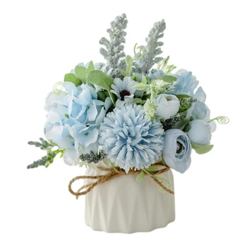 Kunstig Blomst med Plantning Keramik Blomster Pot Hjem Indretning naturtro udsøgt plante stængler og naturlige farver, ren og elegant