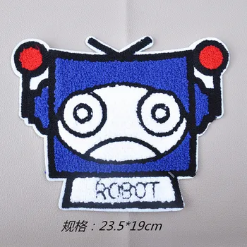 Stort broderi kæmpe robot patch tegnefilm patches til taske badges applique patches til tøj SC-3022