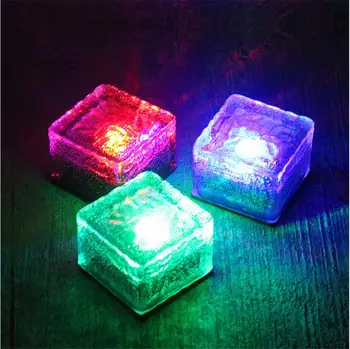 Solar Glas Mursten Lys Udendørs Haven Ice Cube Lys LED Landskab Begravet Lys Brolægger Til Courtyard Vej Gårdhave Vej Værftet
