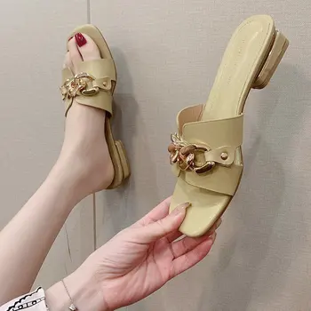 Kvinders sko foråret 2021 nye eventyr stil, tøfler kvinder bære hvide flade sandaler fashion sandaler til kvinder