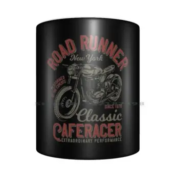 Road Runner New York Cafe Racer Retro Vintage Motorcykel Keramisk Krus Og Kopper Mælk, Te, Krus Road Runner New York Cafe Cafe