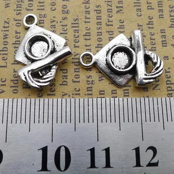120pcs Eksamen Hat Charms 14mm x 20mm DIY Smykker at Gøre Vedhæng i antik sølv farve
