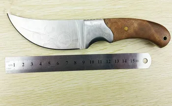 Fixed blade knife 440C klinge træ håndtag lomme udendørs camping jagt kniv Taktisk Overlevelse frugt knive EDC værktøjer