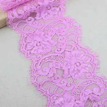 Eyelash Lace 11cm bredde pink ikke-Elastisk non-Stretch håndværk Sy Blonder Trim tøjet accesorries
