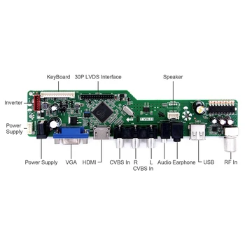 Latumab Driver yrelsen for B173HW01 V0 / B173HW01 V5 / B173HW01 LCD-Skærm TV+USB+VGA+HDMI-Kompatibel 1920×1080 Controller Board