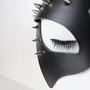 Kanin Sort PU Læder Maske, SM, BDSM, Bondage Flirt sexlegetøj Erotisk Halloween Kostume Masker For Kvinder Cosplay Parti