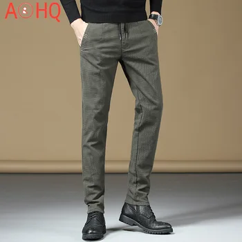 Sort brune bukser mand Straight fit regelmæssig elastisk talje Tynde mænd er sommer bukser mode korea stil 2021 passer bukser bukser