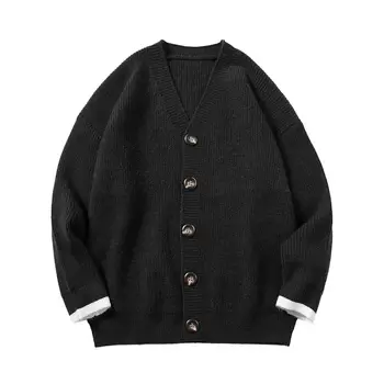 2021 Mænds Casual Tøj af Uld Cardigan Homme Mode Cashmere Sweater Løs Mandlige Frakker ensfarvet Strik Plus Størrelse M-2XL