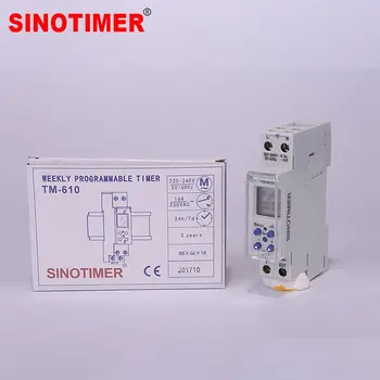 SINOTIMER TM610 Programmerbar Timer Skifte LCD-Display 18mm Enkelt Modul Din Skinne 220V Eksterne Udløse Skifte