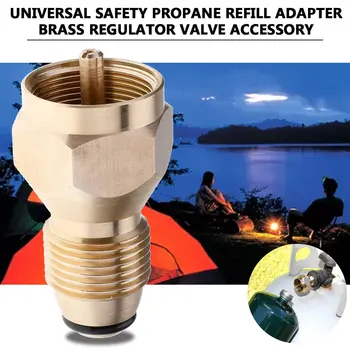 Universal Sikkerhed Propan Refill Adapter til 1Lb Cylinder Tank Kobling Varmelegeme Flaske Solid Messing Regulator, Ventil Tilbehør