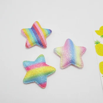 5Pcs 4.8 cm Regnbue Glitter Star-Patch Applicerede DIY Håndværk Scrapbooking Indretning Børn Hovedbeklædning Tilbehør Polstret Pailletter