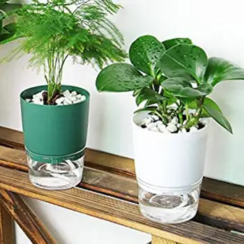 Absorberende Flower Pot Dobbelt-lag Design-Varme-kulde Resistent Plast Soilless Hurtige Vand Absorberende Planter til Hjemmet