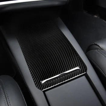 Passer Til Tesla model x-Carbon-fiber døren Central kontrol boks, armlæn panel dekoration bil tilbehør