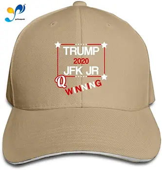 Trump & JFK Jr Q 2020 Kampagne Trucker Baseball Cap Justerbar Toppede Sandwich Hat