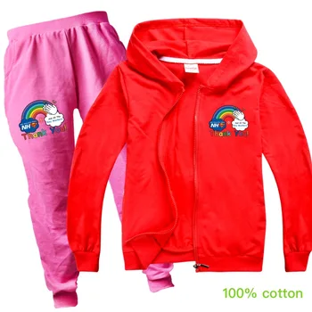 Kids fashion jakker + farvede bukser efteråret sport sæt, lille pige tøj boutique-kids tøj NHS Tak rainbow
