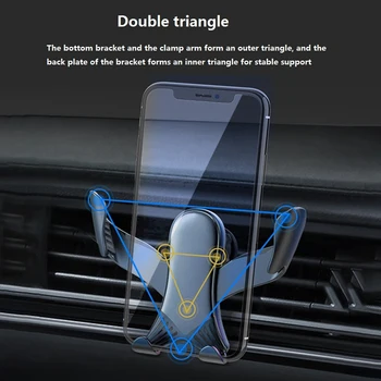 SUMI-TRYK let på Tyngdekraften Bil telefonholder Air Vent Mount 360 Navigation Beslag Universal Dashboard GPS Smartphone Holderen Støtte